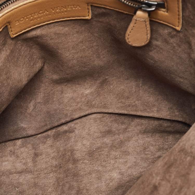 Pre Owned Bottega Veneta Nodini Beige Intrecciato Leather Crossbody Bag