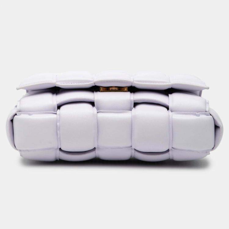 Pre Owned Bottega Veneta Purple Nappa Intrecciato Padded Cassette Crossbody