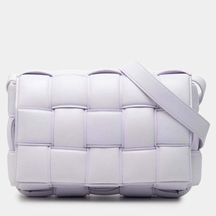 Pre Owned Bottega Veneta Purple Nappa Intrecciato Padded Cassette Crossbody