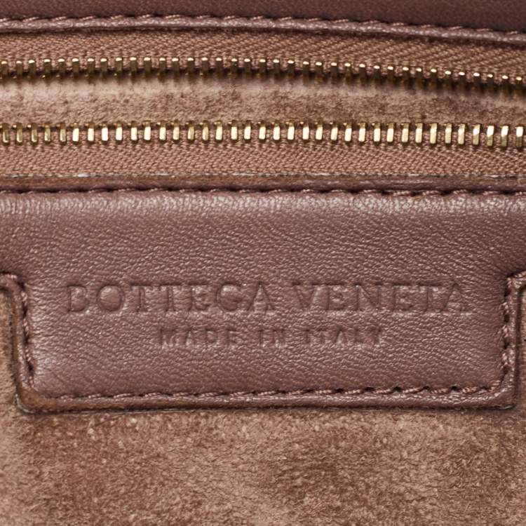 Pre Owned Bottega Veneta Large Brown Intrecciato Leather Veneta Hobo
