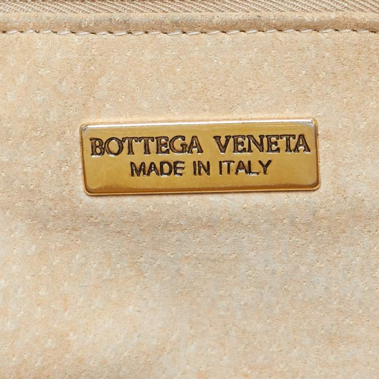 Pre Owned Bottega Veneta White Intrecciato Leather Shoulder Bag