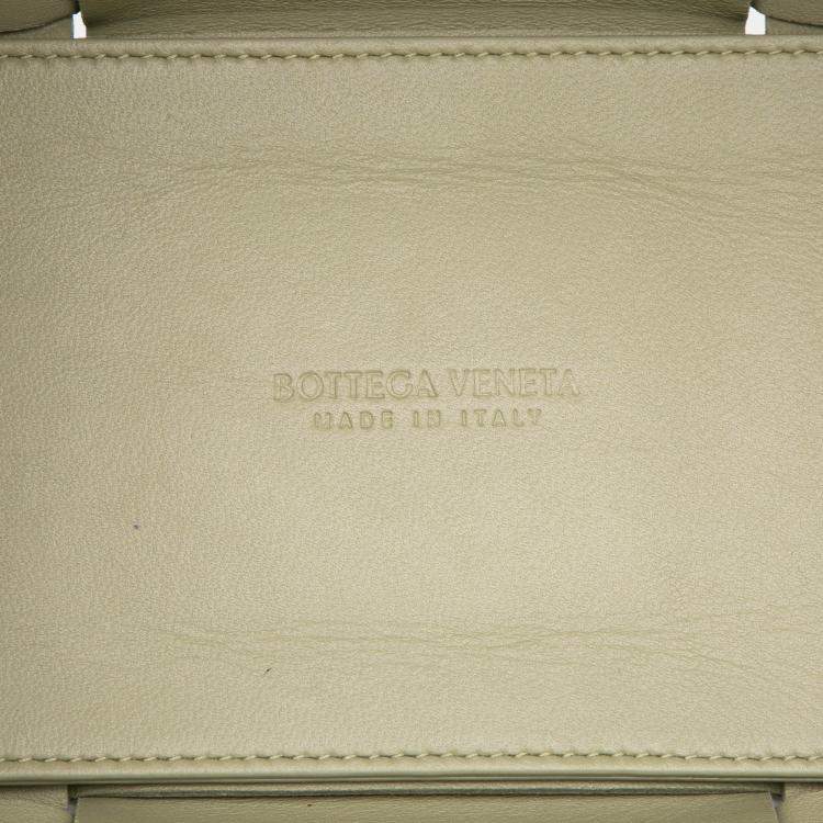 Pre Owned Bottega Veneta Green Small Nappa Maxi Intrecciato Arco Tote