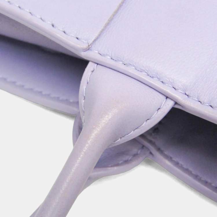 Pre Owned Bottega Veneta Mini Cassette Leather Tote Bag Purple