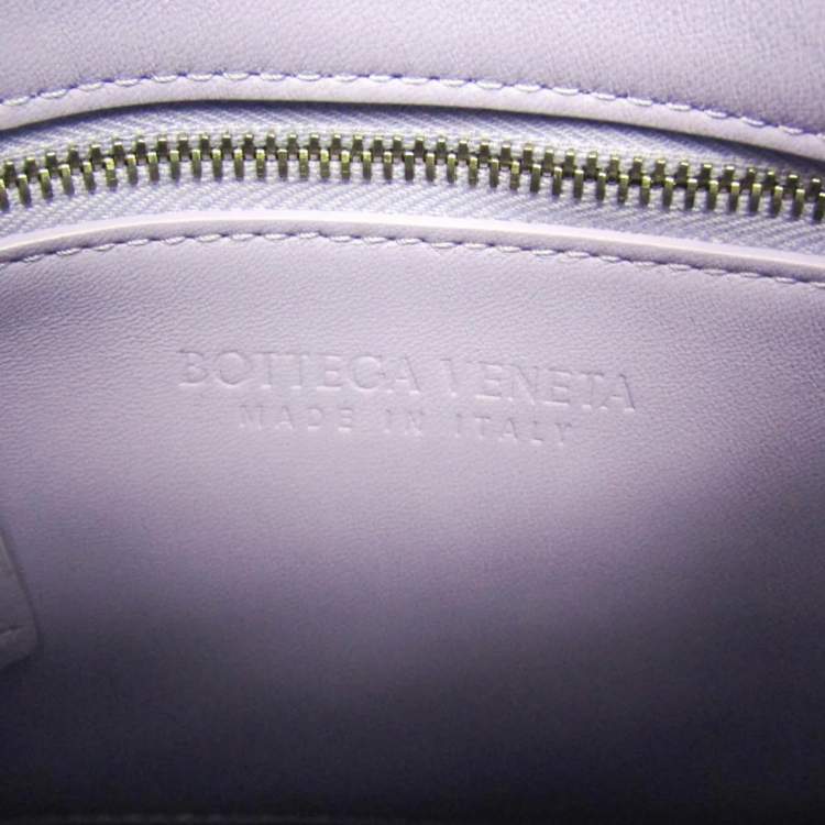 Pre Owned Bottega Veneta Mini Cassette Leather Tote Bag Purple
