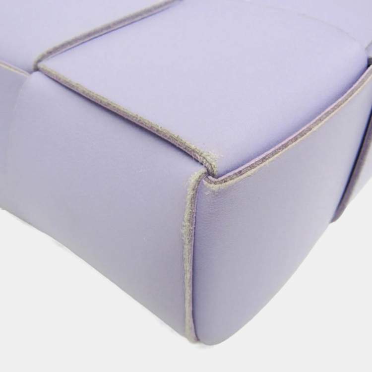 Pre Owned Bottega Veneta Mini Cassette Leather Tote Bag Purple