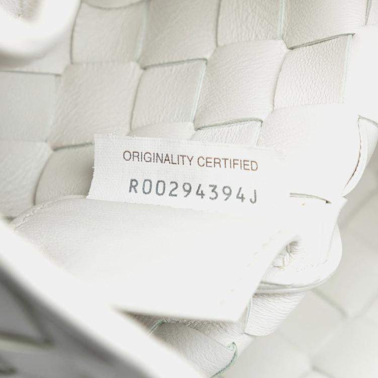 Pre Owned Bottega Veneta White Lambskin Intrecciato Sardine