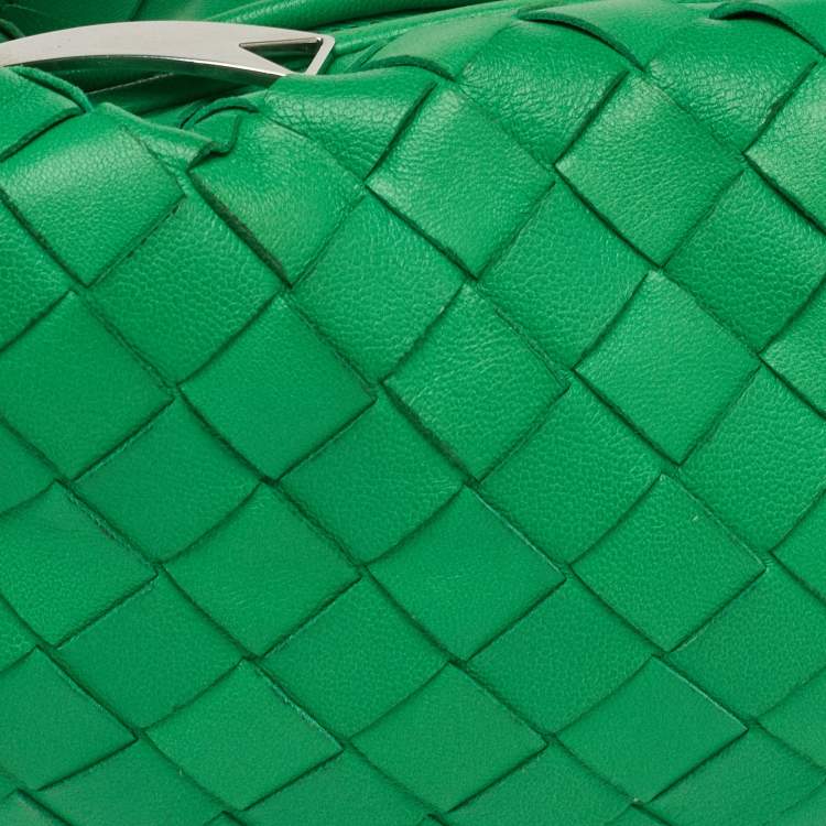 مملوكة مسبقًا Bottega Veneta Jodie Mini Green Intrecciato Leather Hobo