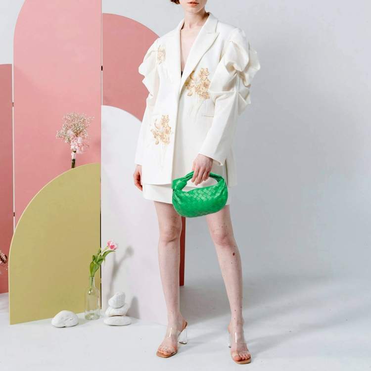 مملوكة مسبقًا Bottega Veneta Jodie Mini Green Intrecciato Leather Hobo