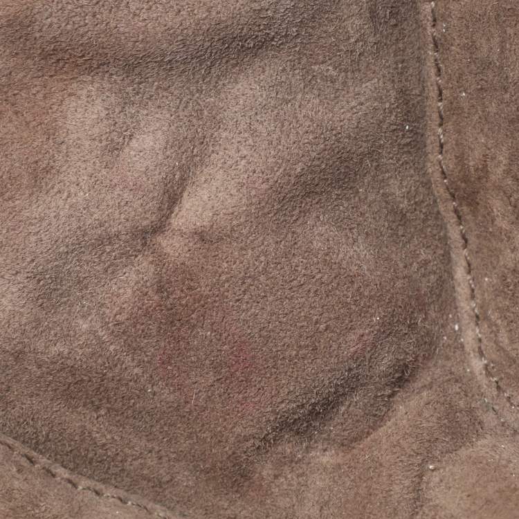 Pre Owned Bottega Veneta Knot Purple Nylon Embroidered and Python Leather Clutch