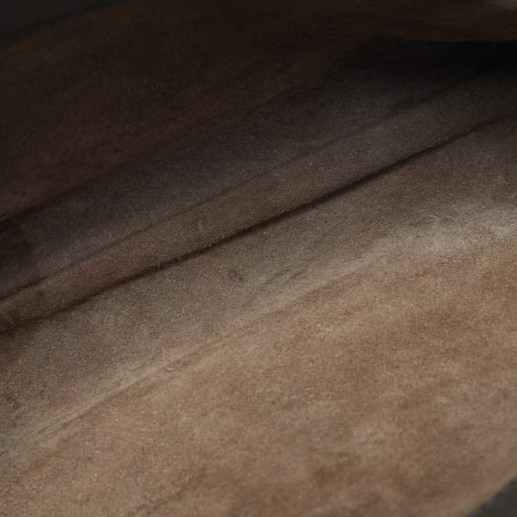 Pre Owned Bottega Veneta Olimpia Small Grey Intrecciato Leather Shoulder Bag