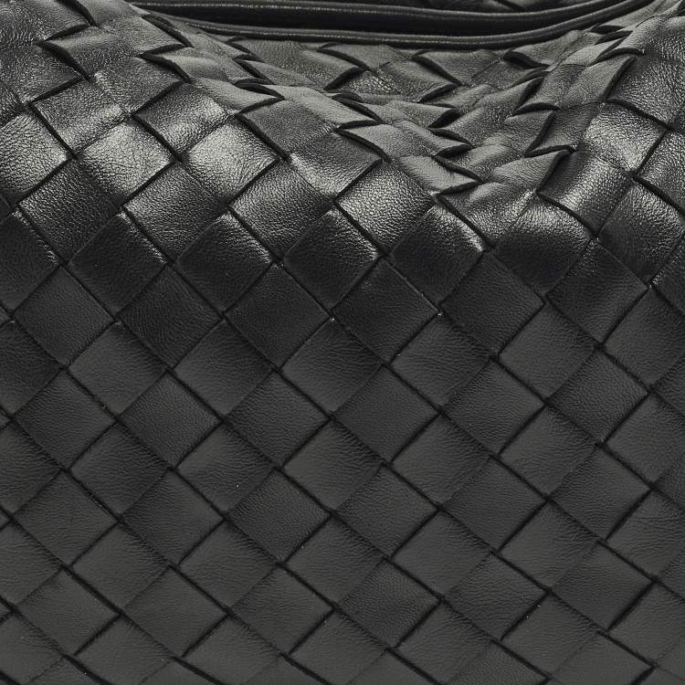 Pre Owned Bottega Veneta Jodie Small Black Intrecciato Leather Hobo