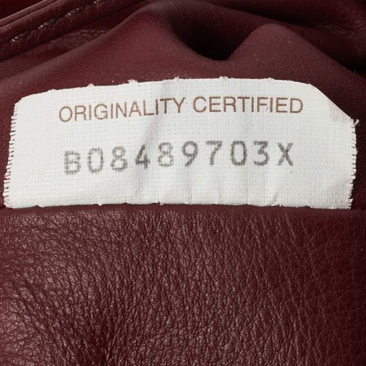 Pre Owned Bottega Veneta The Pouch Mini Burgundy Leather Bag