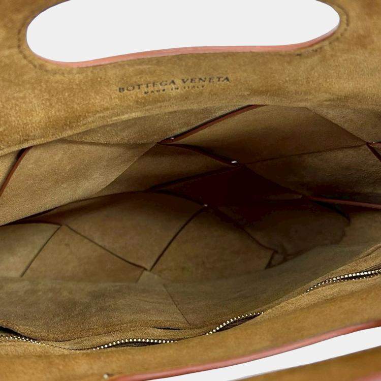 Pre Owned Bottega Veneta Orange Small French Calfskin Slip Tote