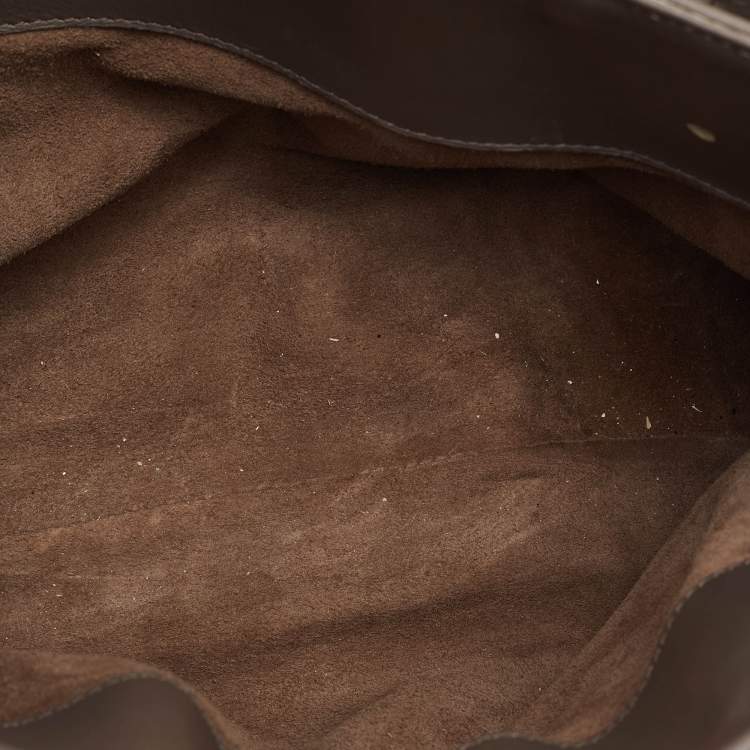 Pre Owned Bottega Veneta Roma Small Taupe Grey Intrecciato Leather Tote