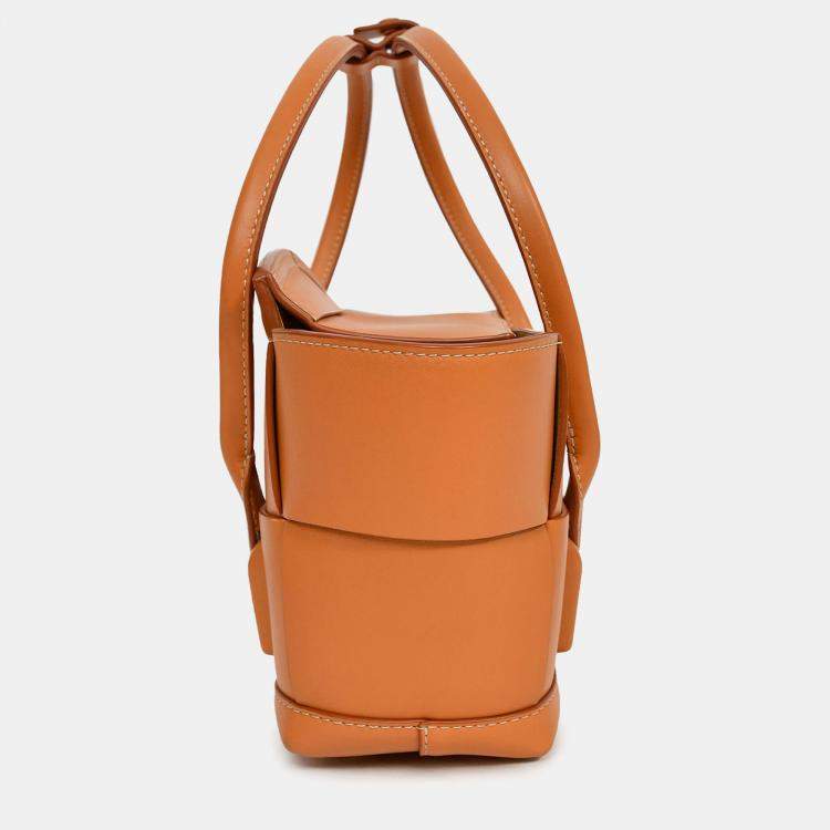 Pre Owned Bottega Veneta Brown Leather Intrecciato Acro Crossbody