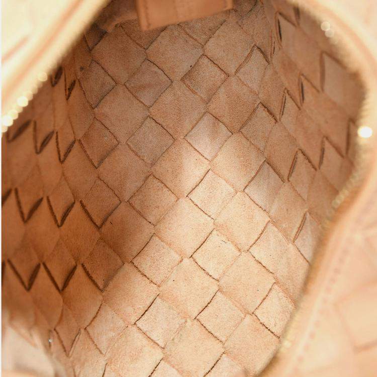 Pre Owned Bottega Veneta Beige Intrecciato Leather Mini Loop Camera Bag
