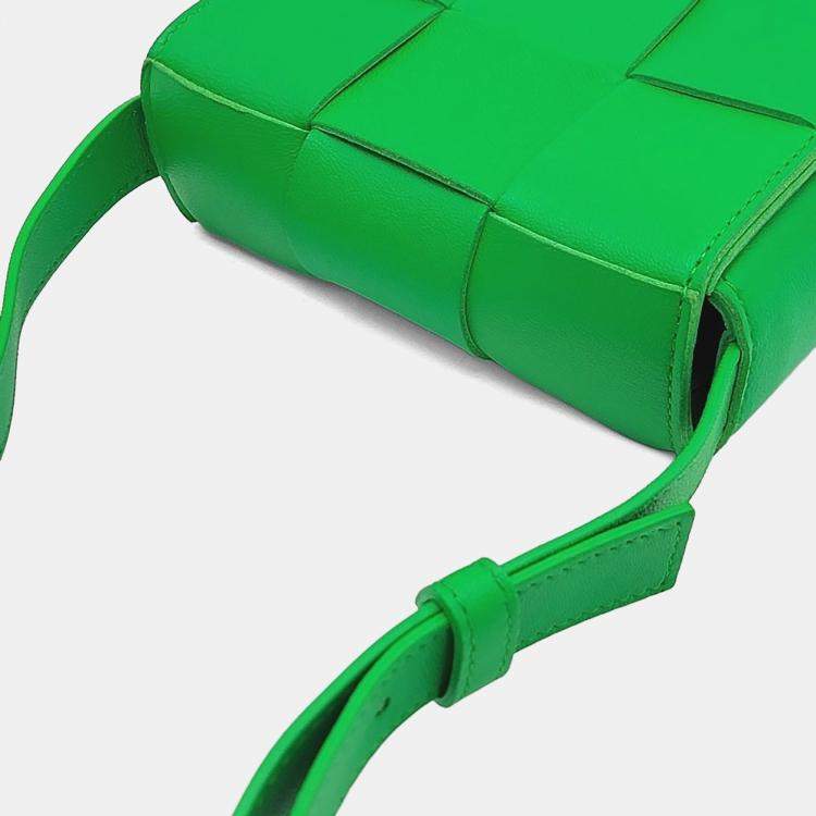 Pre Owned Bottega Veneta Green Leather Bottega Veneta Candy Cassette Bag