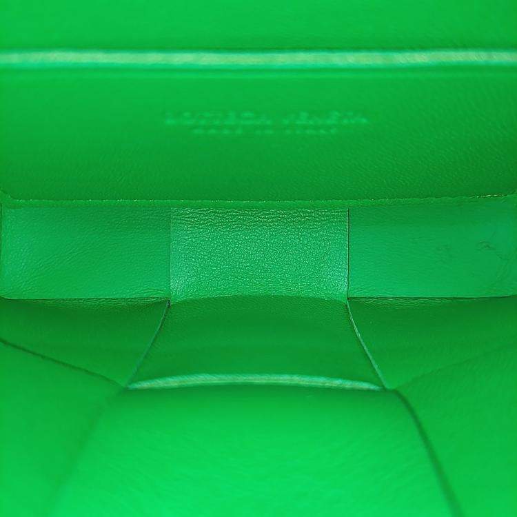 Pre Owned Bottega Veneta Green Leather Bottega Veneta Candy Cassette Bag