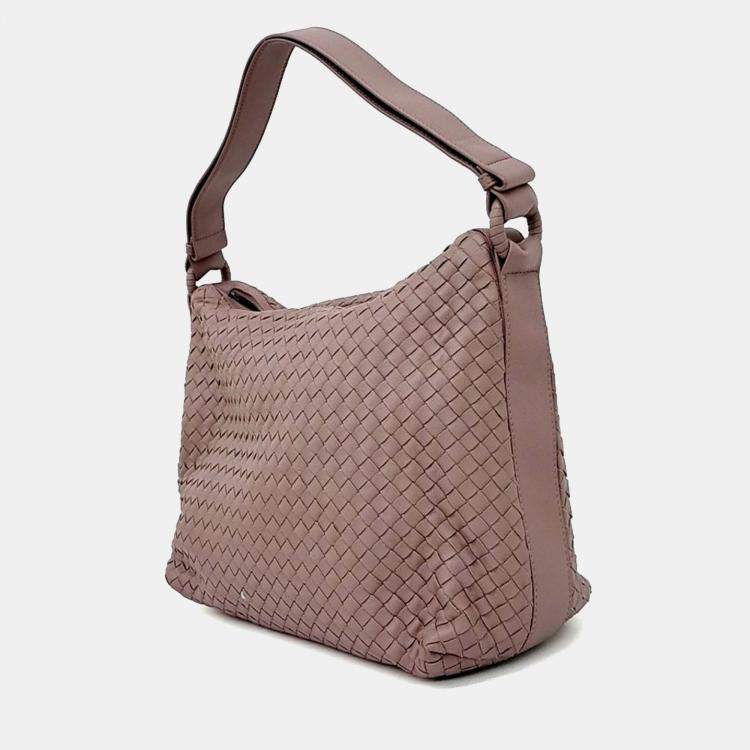 Pre Owned Bottega Veneta Pink Leather mesh shoulder bag
