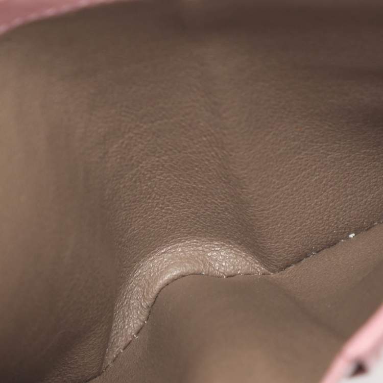 Pre Owned Bottega Veneta Pink Intrecciato Leather Long Wallet