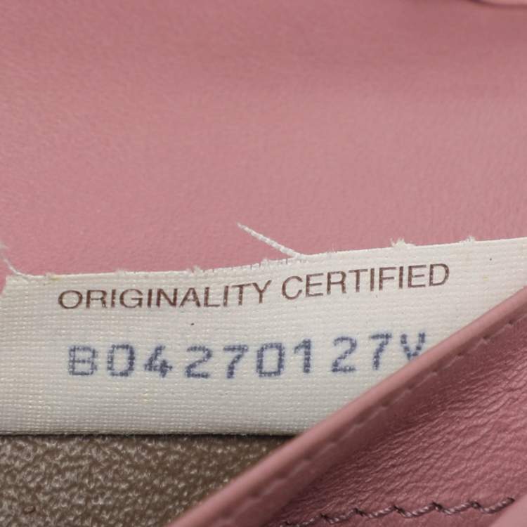 Pre Owned Bottega Veneta Pink Intrecciato Leather Long Wallet