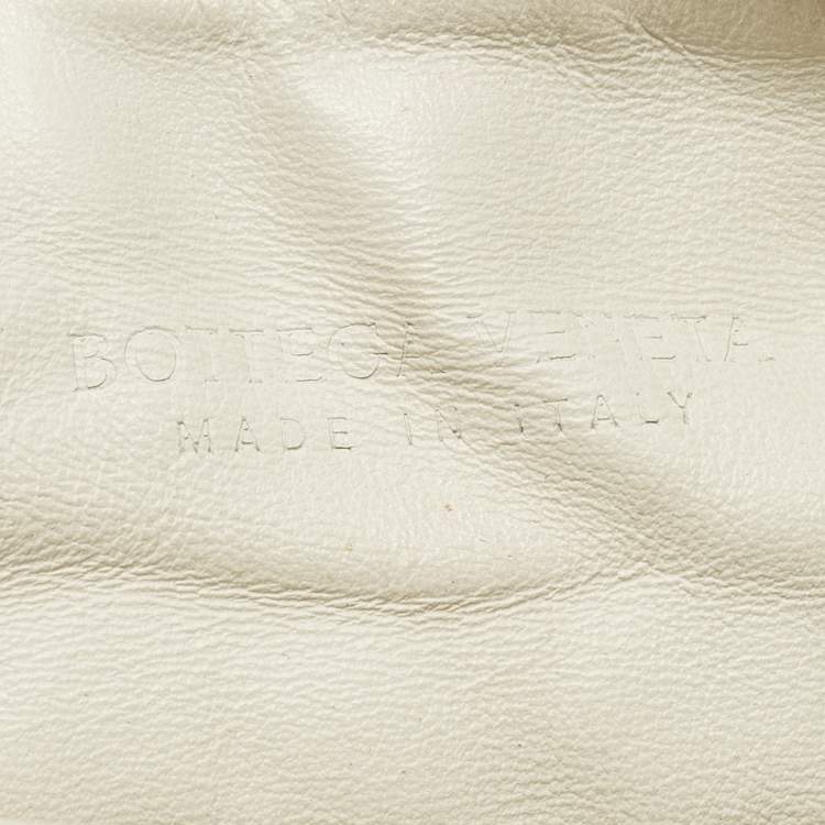 Pre Owned Bottega Veneta Jodie Mini Intrecciato White Leather Hobo
