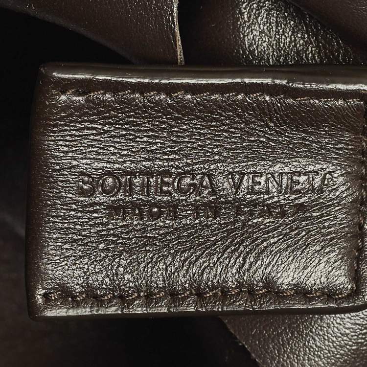 Pre Owned Bottega Veneta Cassette Small Dark Brown Leather Camera Crossbody Bag