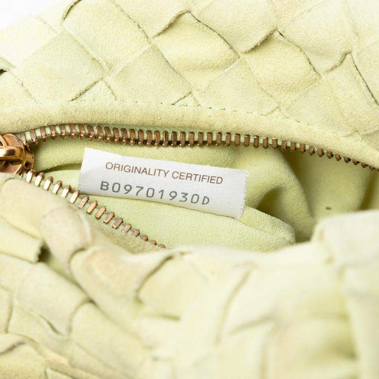 Pre Owned Bottega Veneta Yellow Mini Suede Intrecciato Jodie