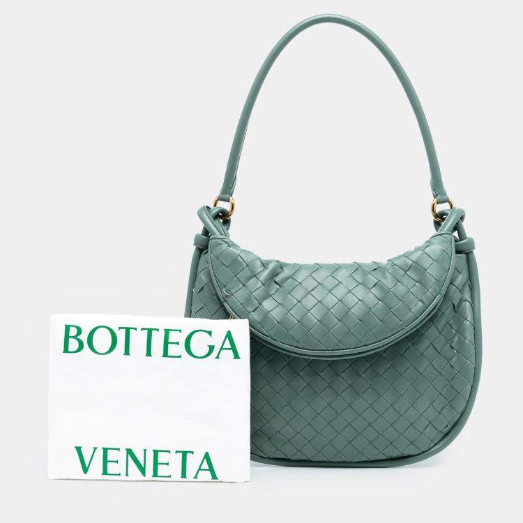 Pre Owned Bottega Veneta Green Medium Nappa Intrecciato Gemelli Hobo