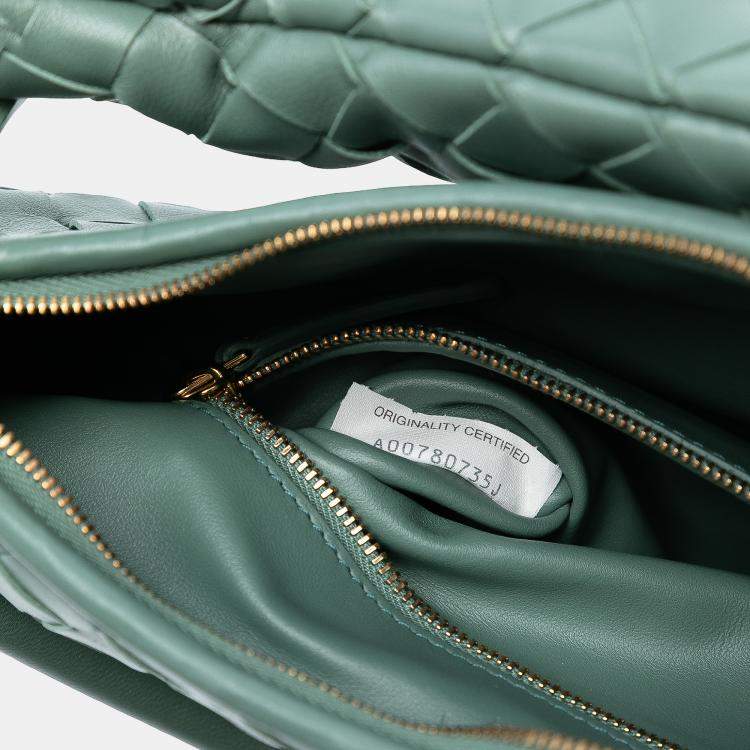 Pre Owned Bottega Veneta Green Medium Nappa Intrecciato Gemelli Hobo