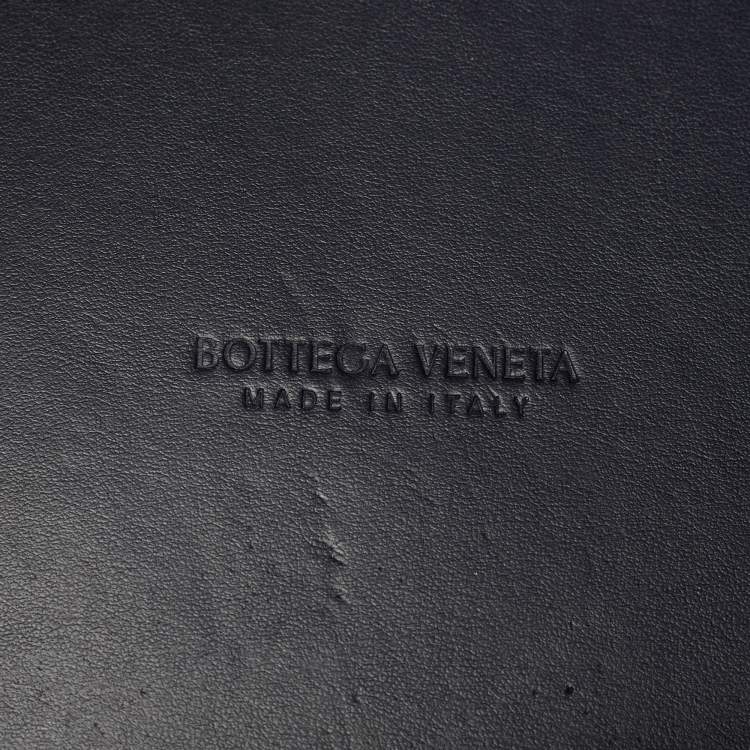 Pre Owned Bottega Veneta Andiamo Large Navy Blue Denim and Leather Tote