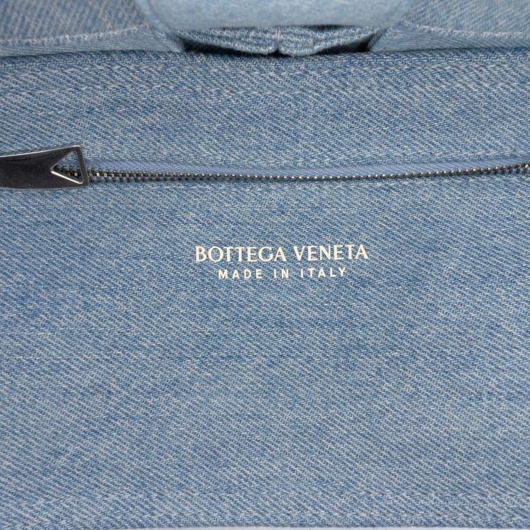 Pre Owned Bottega Veneta Blue Denim Intrecciato Cassette Crossbody