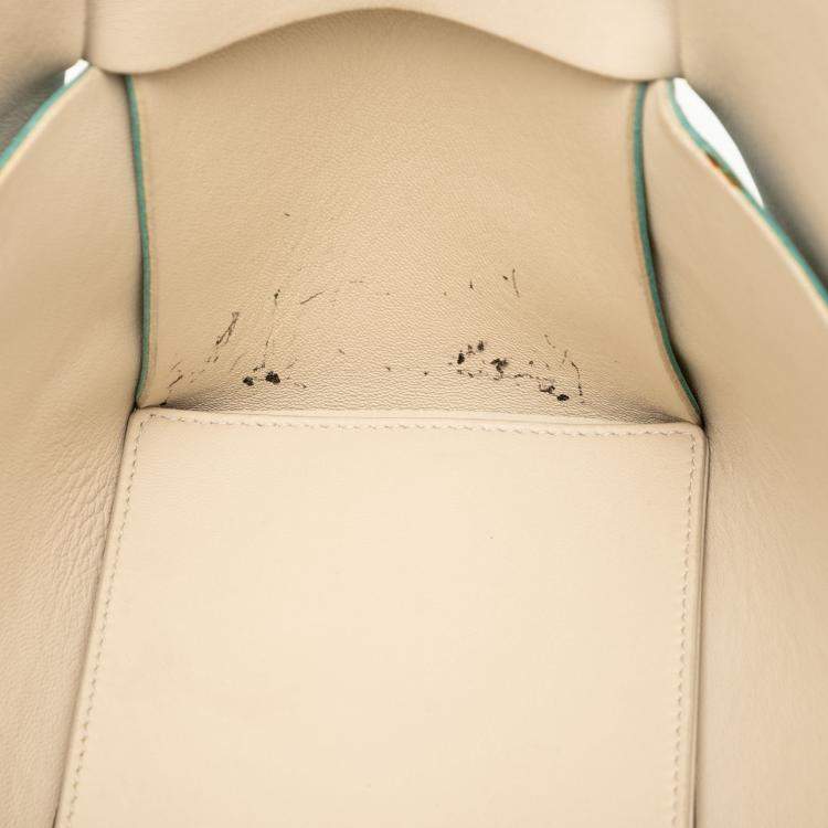 Pre Owned Bottega Veneta Blue Medium Nappa Maxi Intrecciato Arco Tote