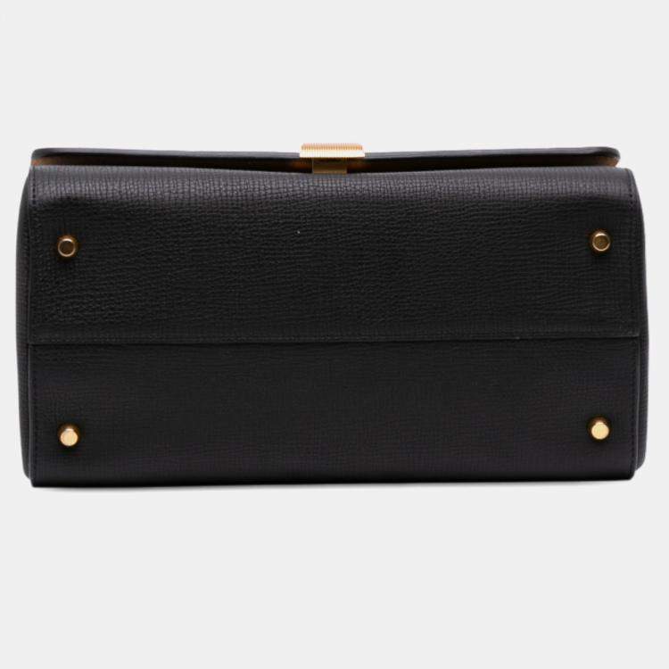 Pre Owned Bottega Veneta Black Grained Calfskin BV Angle Shoulder Bag