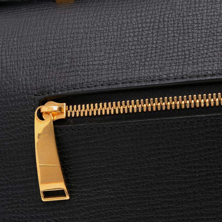 Pre Owned Bottega Veneta Black Grained Calfskin BV Angle Shoulder Bag