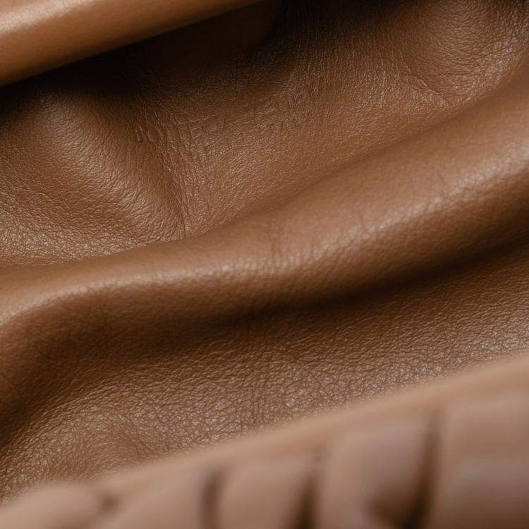 Pre Owned Bottega Veneta Brown Lambskin The Mini Pouch Crossbody