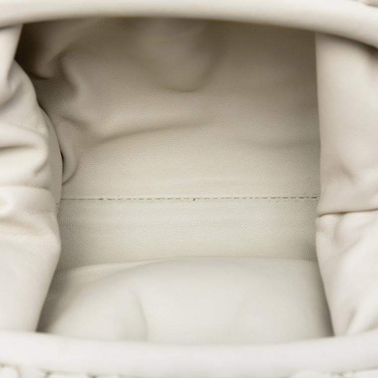 Pre Owned Bottega Veneta White Nappa Intrecciato The Mini Pouch Crossbody