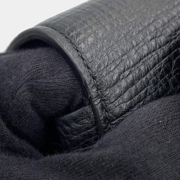 Pre Owned Bottega Veneta Palmellato Belt Bag Black Leather