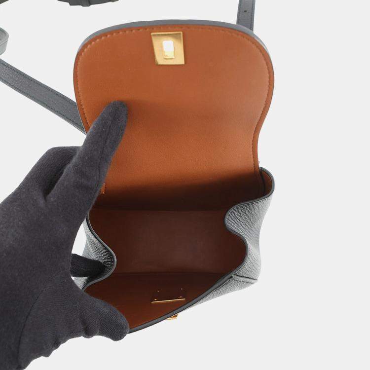 Pre Owned Bottega Veneta Palmellato Belt Bag Black Leather