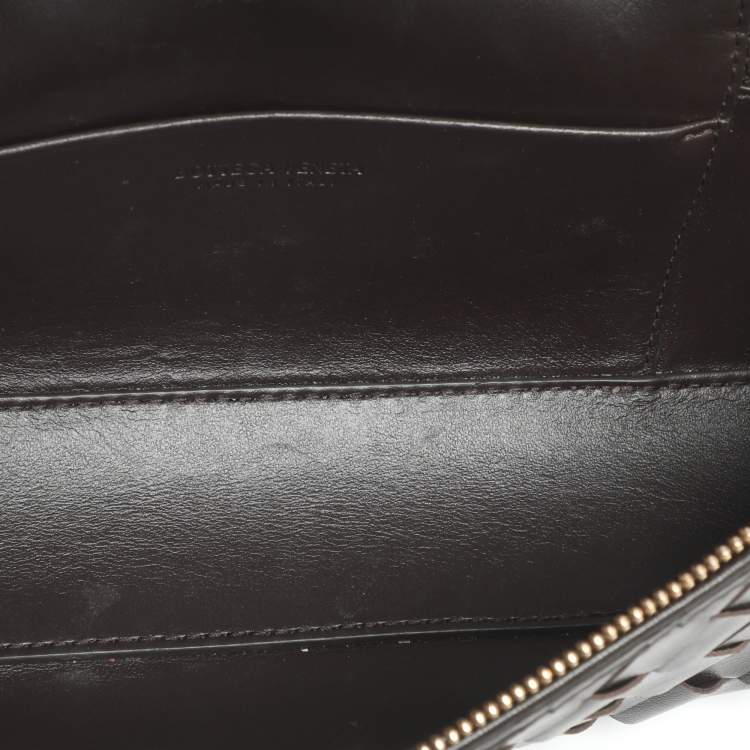 Pre Owned Bottega Veneta Bang Bang Brown Intrecciato Leather Vanity Case