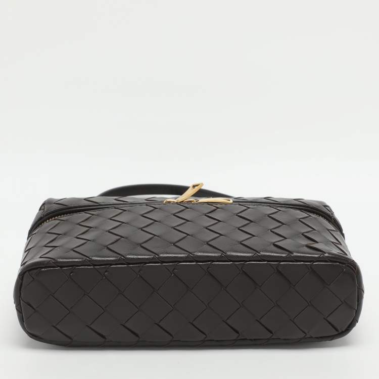 Pre Owned Bottega Veneta Bang Bang Brown Intrecciato Leather Vanity Case