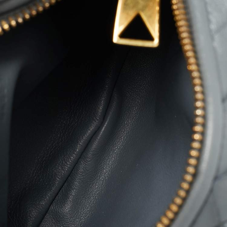 Pre Owned Bottega Veneta Jodie Mini Grey Intrecciato Leather Hobo