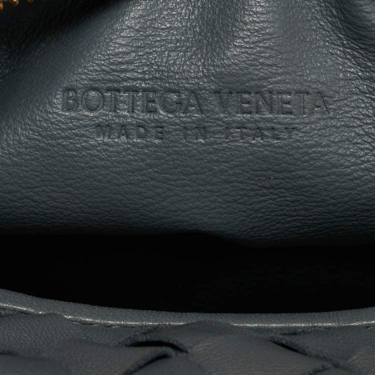 Pre Owned Bottega Veneta Jodie Mini Grey Intrecciato Leather Hobo