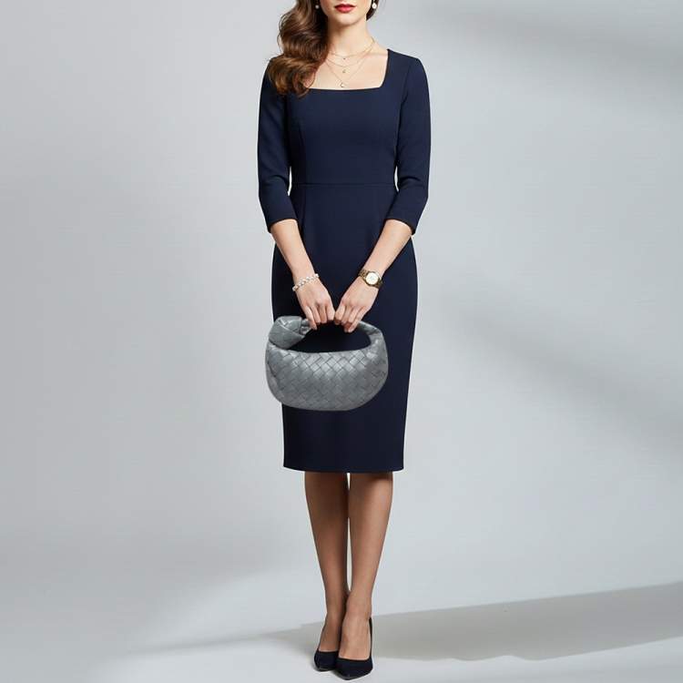 Pre Owned Bottega Veneta Jodie Mini Grey Intrecciato Leather Hobo