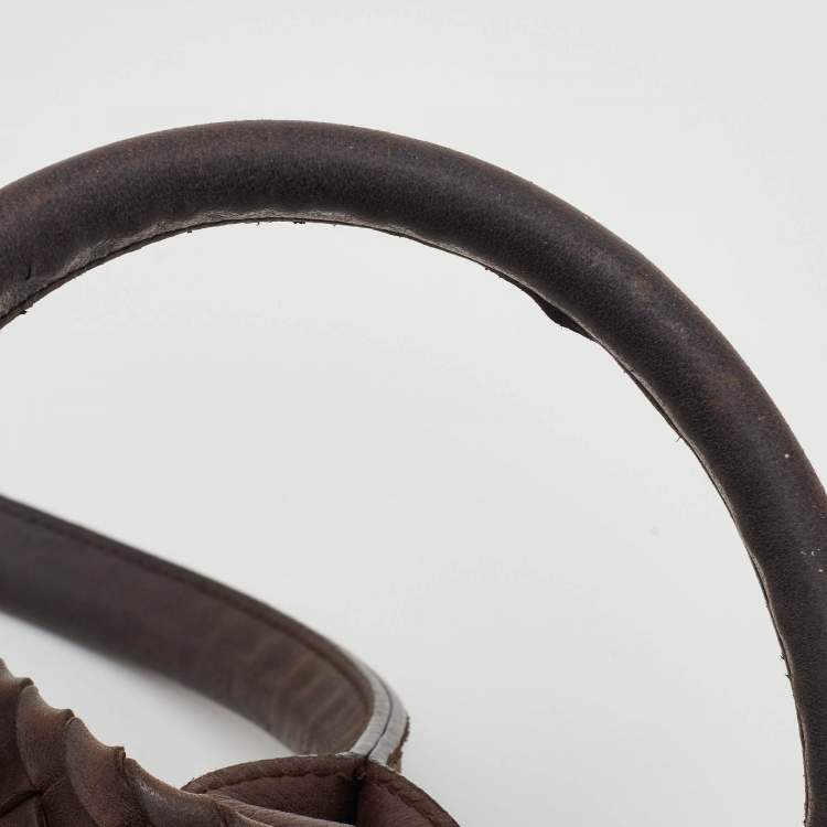 Pre Owned Bottega Veneta Cabat Brown Intrecciato Leather Tote