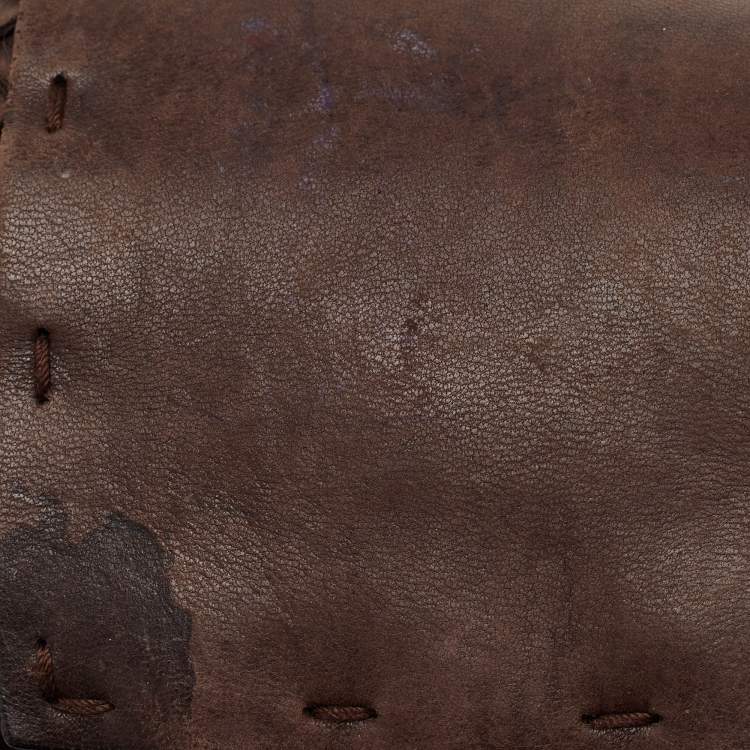 Pre Owned Bottega Veneta Cabat Brown Intrecciato Leather Tote