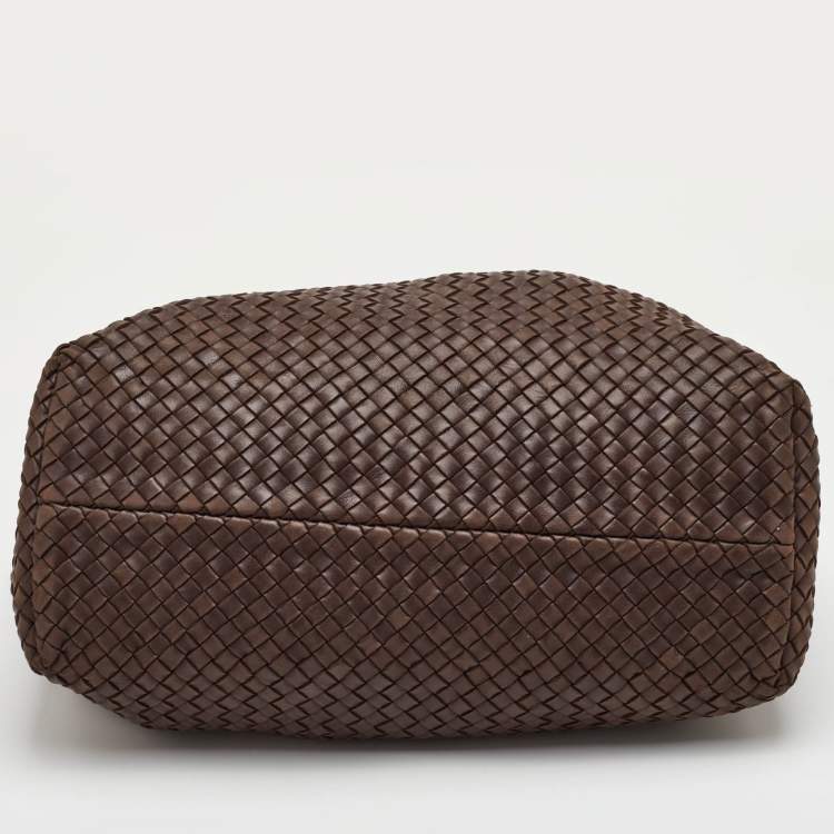 Pre Owned Bottega Veneta Cabat Brown Intrecciato Leather Tote