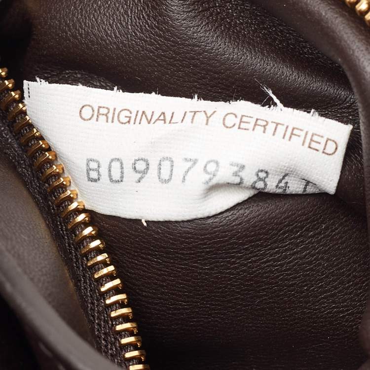 Pre Owned Bottega Veneta Cassette Chain Brown Padded Leather Shoulder Bag