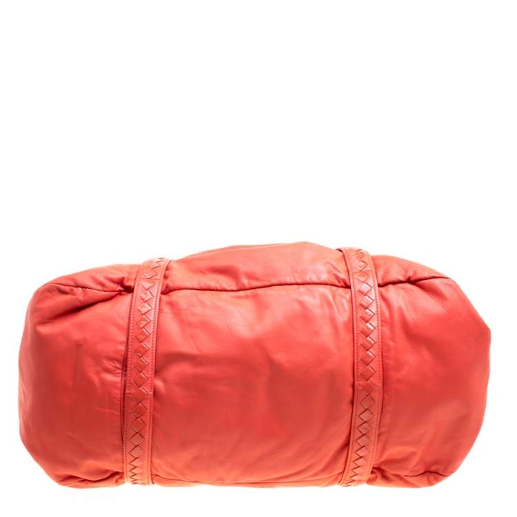 Pre Owned Bottega Veneta Magma Plume Leather Duffle Bag