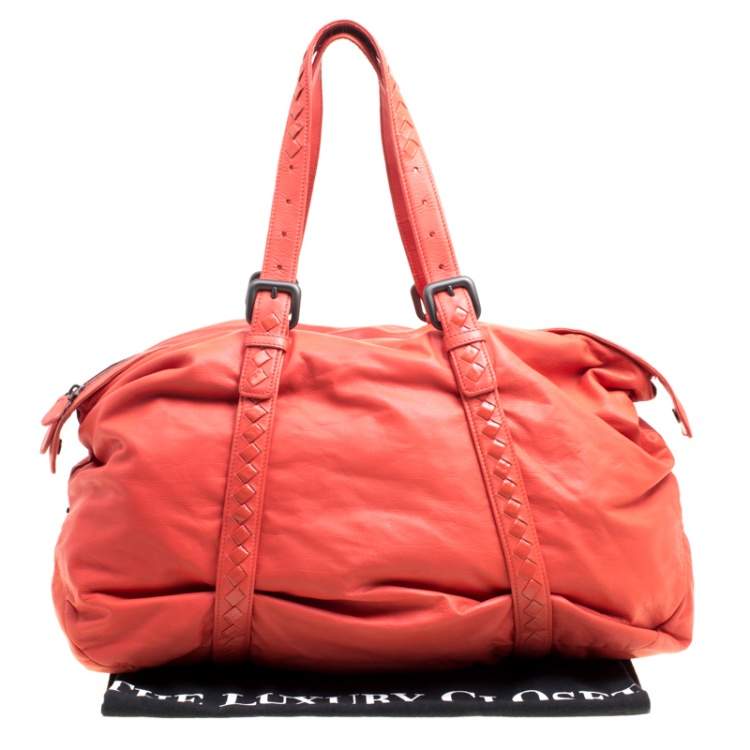 Pre Owned Bottega Veneta Magma Plume Leather Duffle Bag